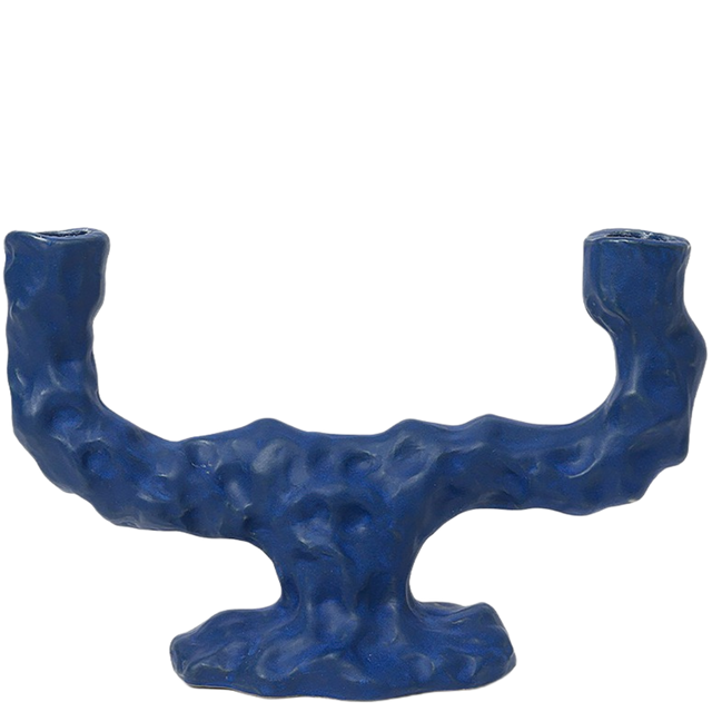 DITO DOUBLE CANDLE HOLDER IN BLUE