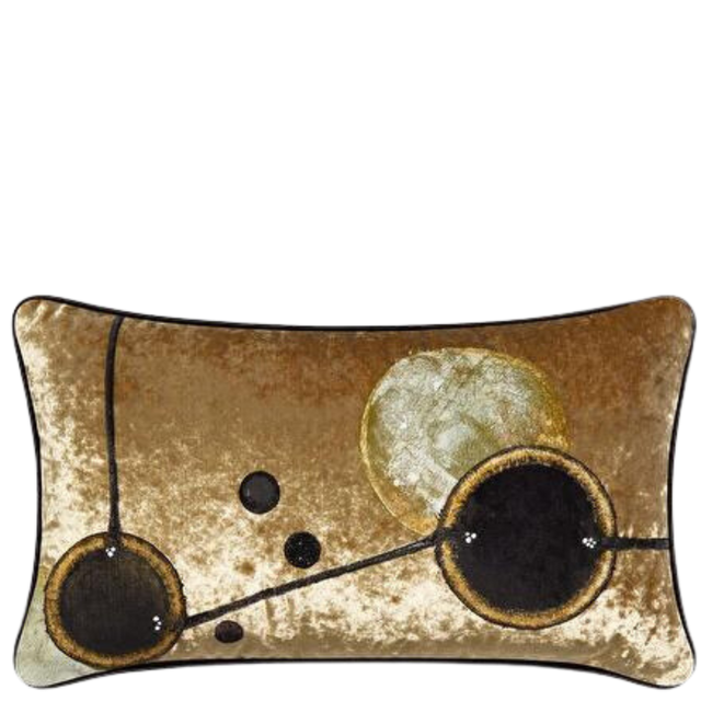 ALPAQ STUDIO. GOLD SILK RECTANGULAR CUSHION