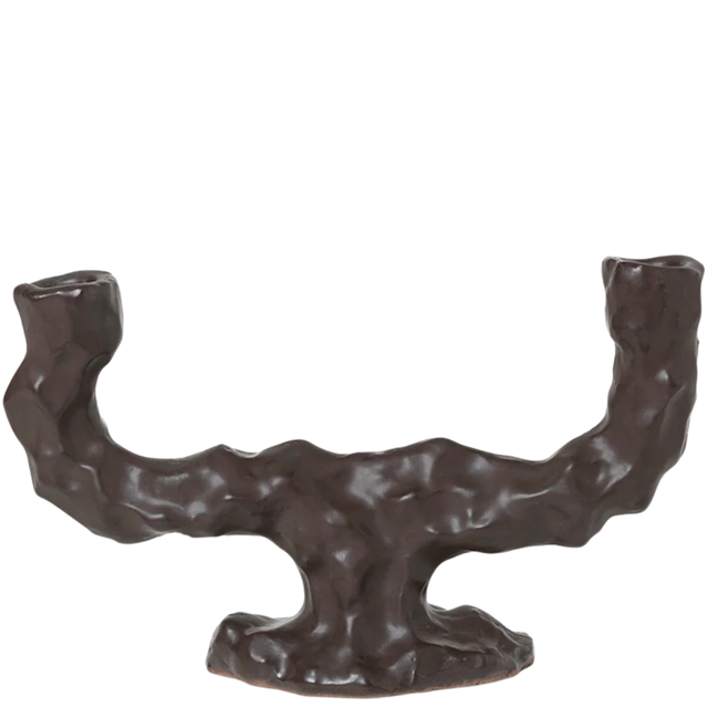 DITO DOUBLE CANDLE HOLDER IN HICKORY