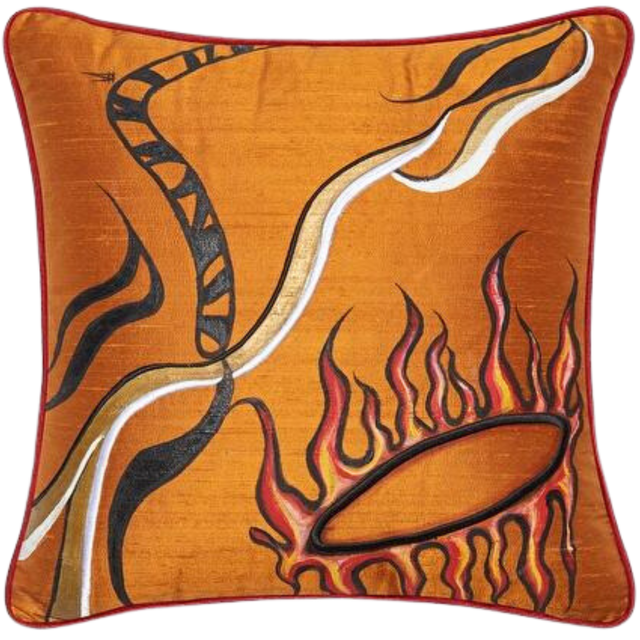 ALPAQ STUDIO. BURNING EYE SILK CUSHION