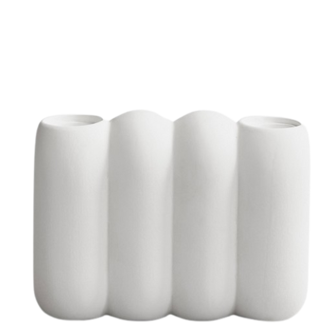 TUBE CANDLE HOLDER IN WHITE