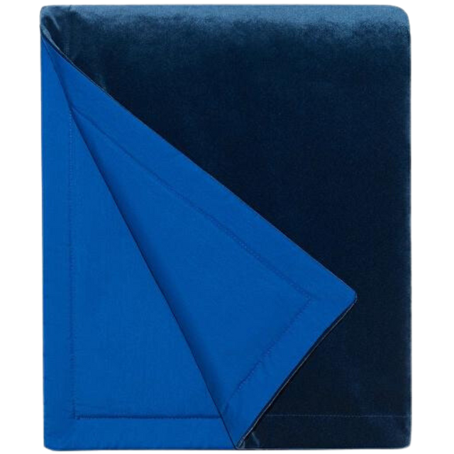 ALPAQ STUDIO. VELVET BLANKET IN BLUE