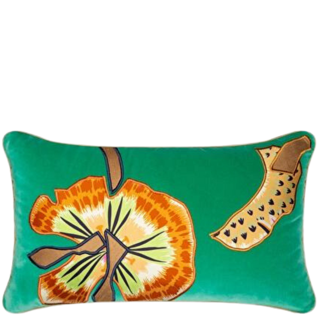 GREEN RECTANGULAR VELVET CUSHION