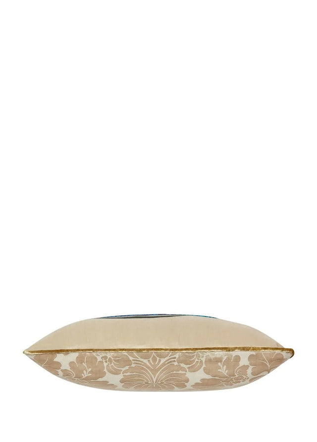 ALPAQ STUDIO. DIAMOND EYE SILK CUSHION IN BEIGE