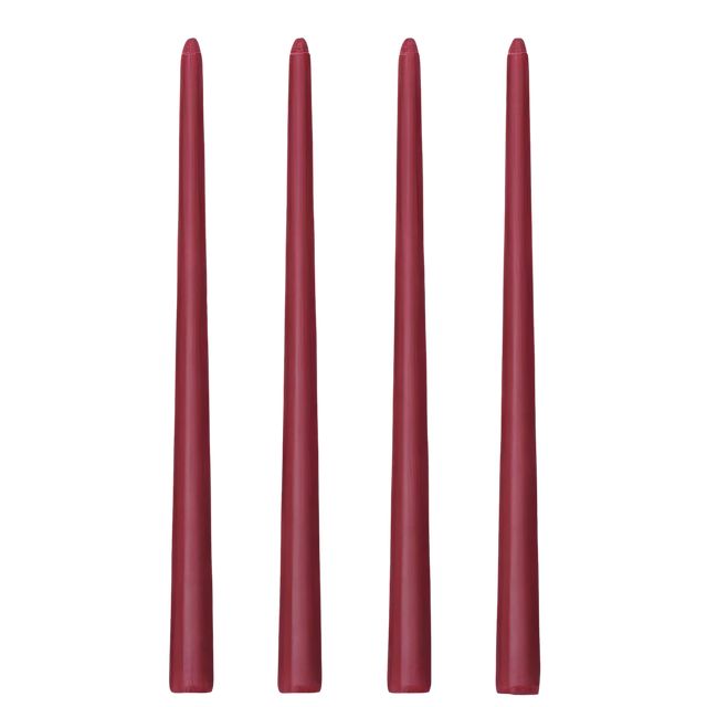 CANDLE SET, 4 PCS IN CARMINE