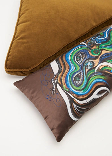 ALPAQ STUDIO. ABSTRACT SILK RECTANGULAR CUSHION