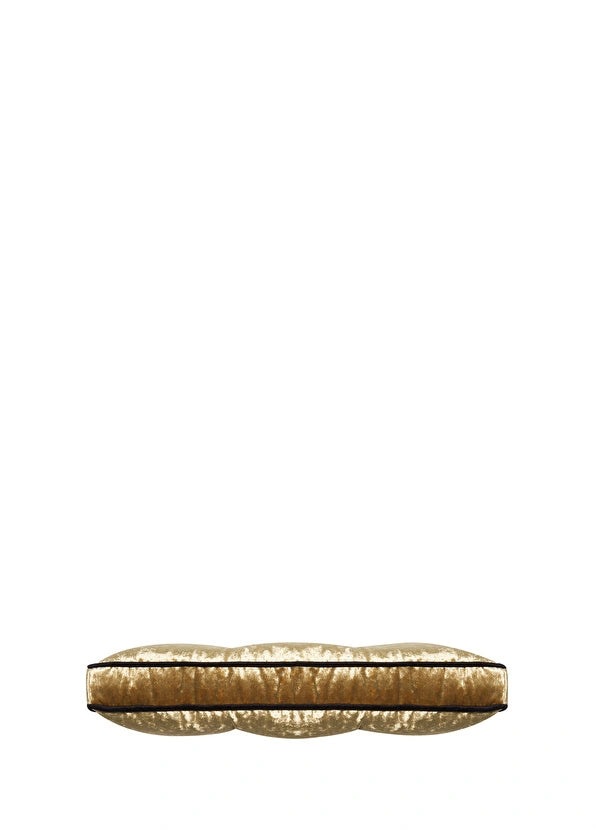 ALPAQ STUDIO. LUXURIOUS SILK & VELVET CUSHION IN GOLD
