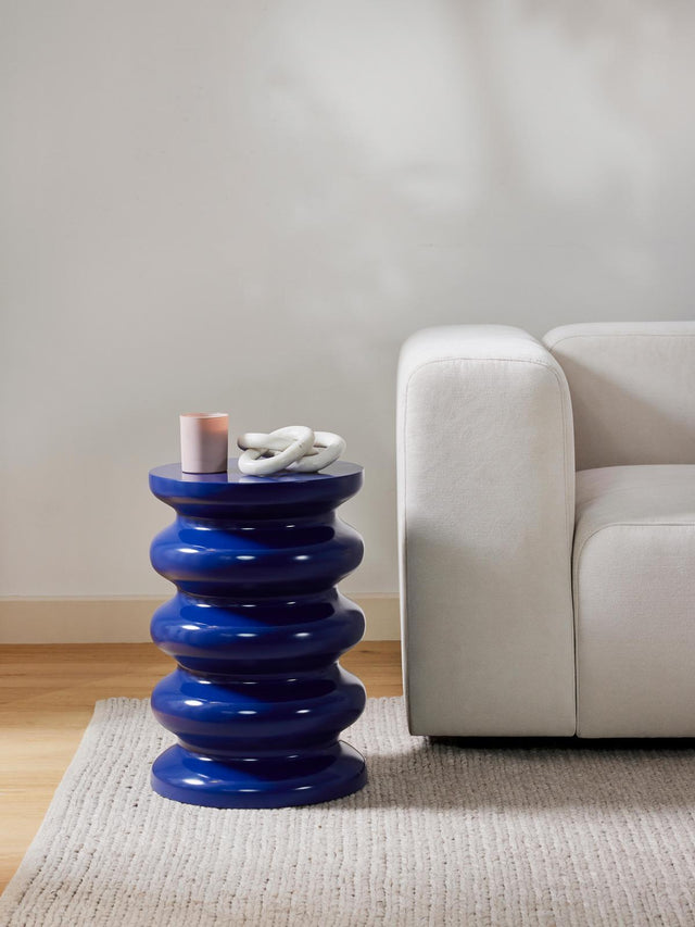 ROUND SIDE TABLE ILLY IN BLUE