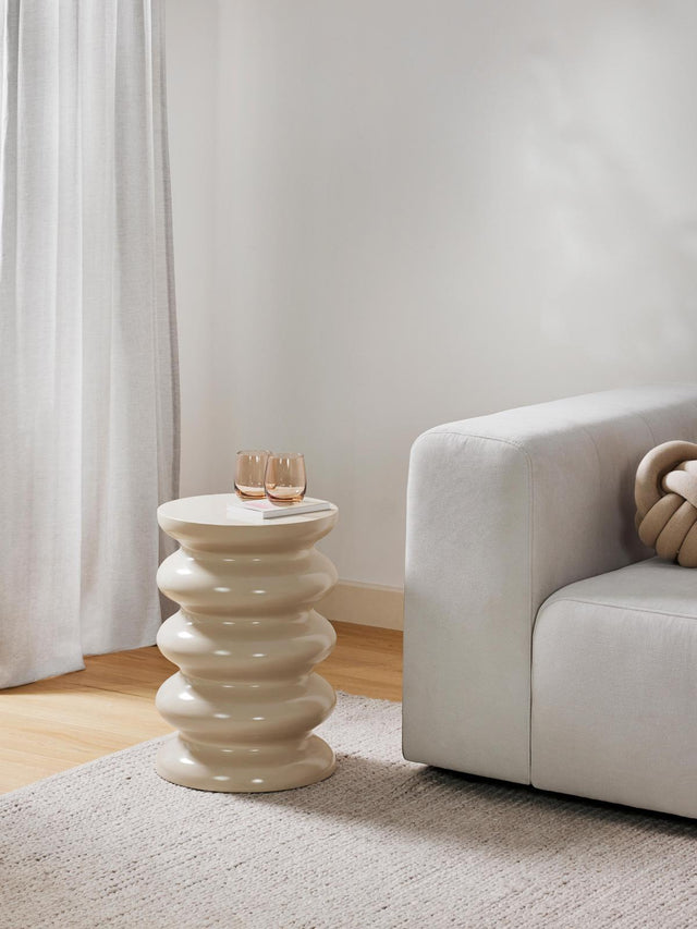 ROUND SIDE TABLE ILLY IN BEIGE