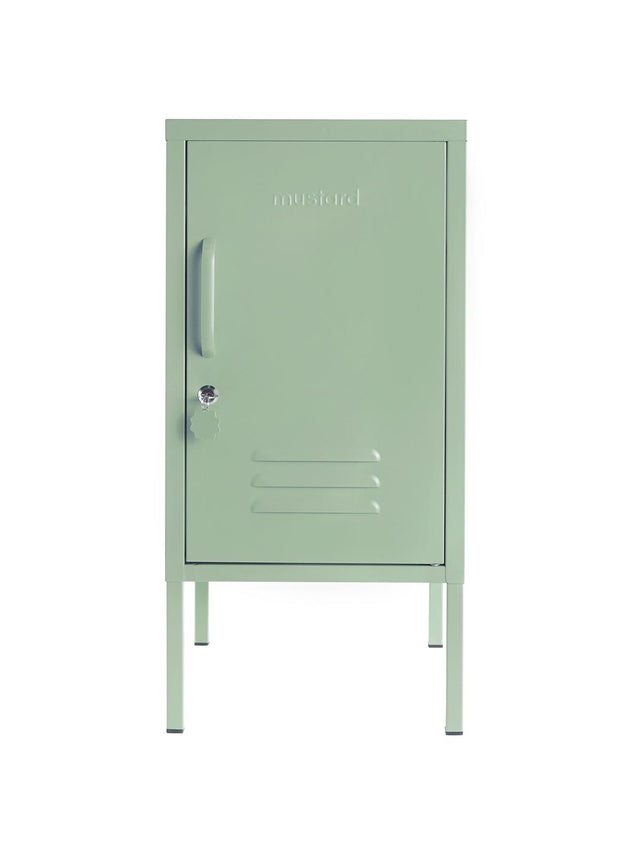 METAL BEDSIDE TABLE THE SHORTY IN OLIVE WITH LEFT OR RIGHT HINGE