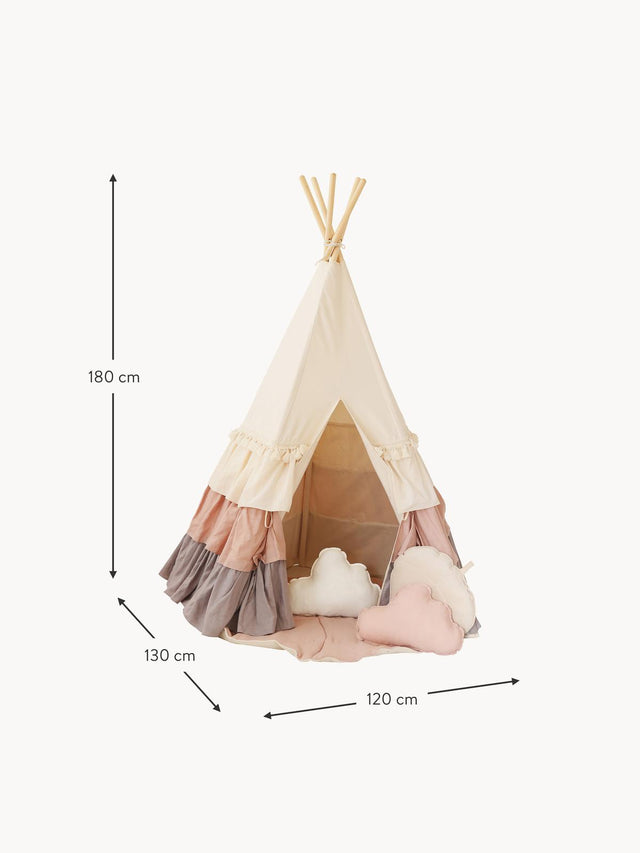 CHILDREN'S TENT WITH RUFFLES & RUG