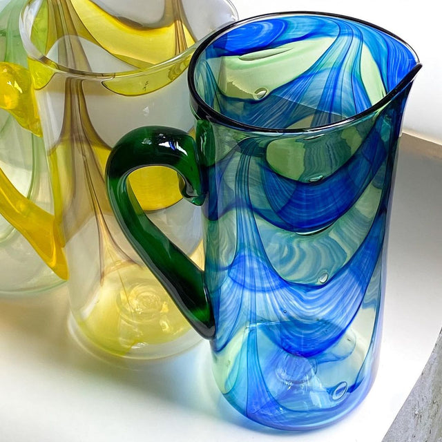 BICCONNI GLASS JUG IN BLUE. LIMITED EDITION