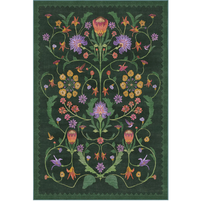 IRIS APPLE PROTEA RUG IN FOREST GREEN