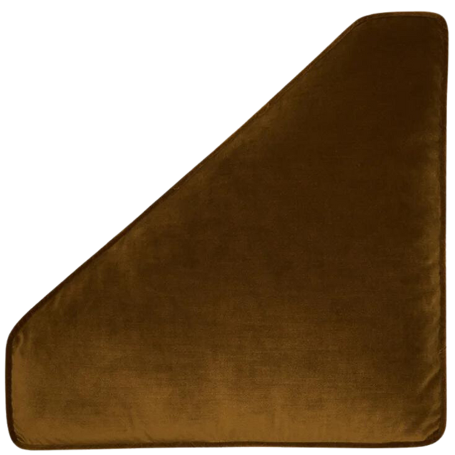 ALPAQ STUDIO. SILK TRIANGULAR CUSHION IN BROWN
