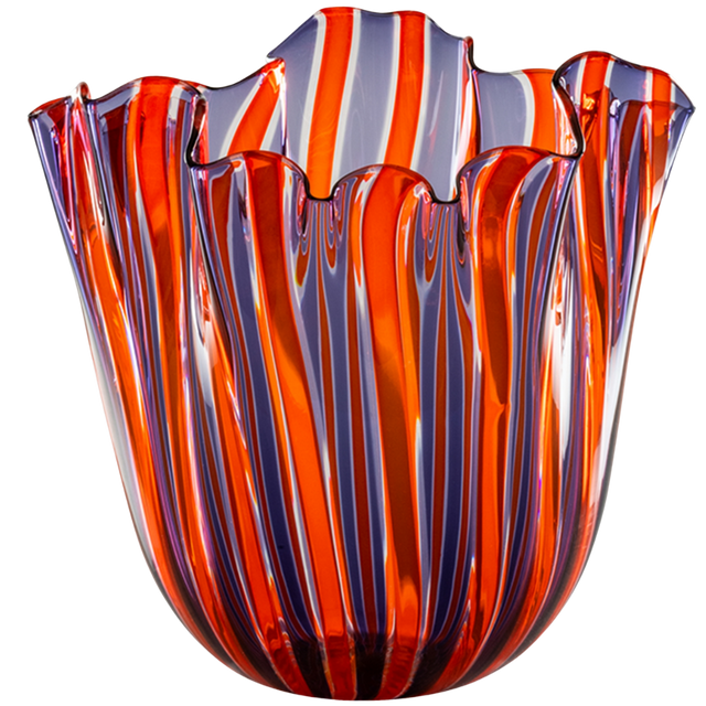 VENINI FAZZOLETTI OPALINO A CANNE VASE