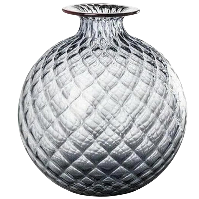 VENINI MONOFIORE VASE BALLOTON IN BAMBOO & RED THREAD