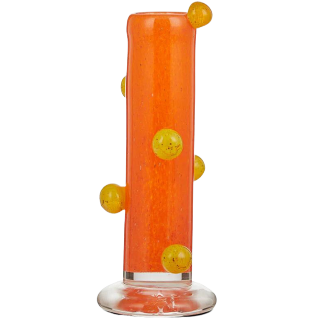 BULBOUS TALL VASE IN ORANGE