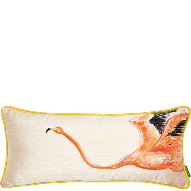 ALPAQ STUDIO. FLAMINGO SILK RECTANGULAR CUSHION
