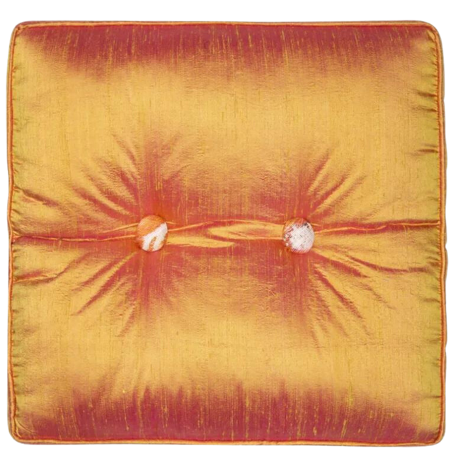 ALPAQ STUDIO. SILK CUSHION IN ORANGE