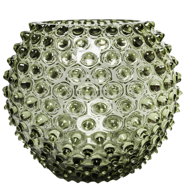 HOBNAIL GLOBE  GLASS VASE