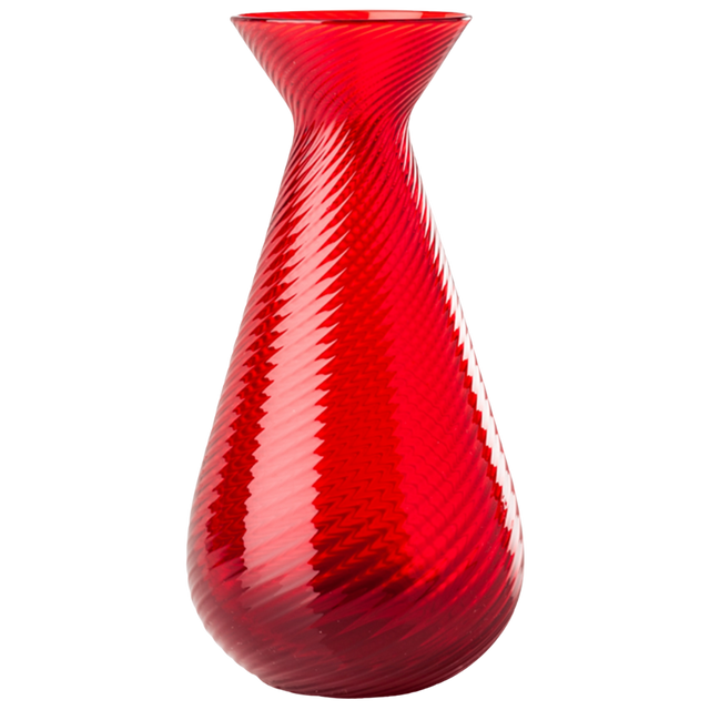 VENINI GEMME VASE RED RIGADIN