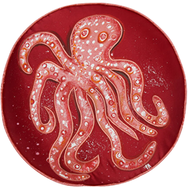 ALPAQ STUDIO. OCTOPUS ROUND SILK CUSHION