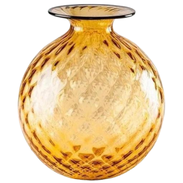 VENINI MONOFIORE VASE BALLOTON IN AMBER