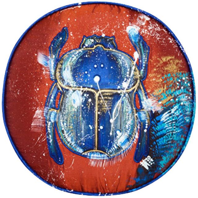 ALPAQ STUDIO.  SILK CUSHION SCARAB