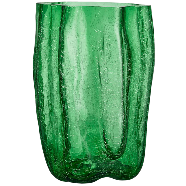 CRACKLE VASE IN GREEN