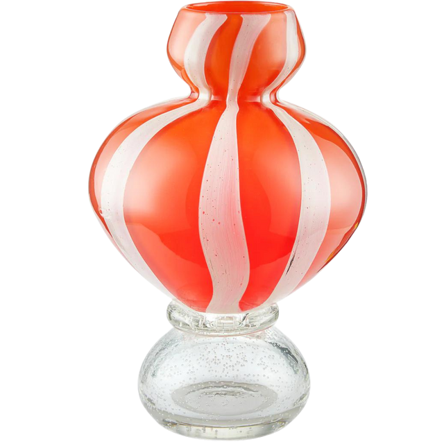 STRIPES YAKUSH VASE IN JAM ORANGE