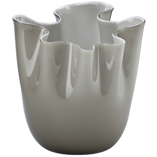 VENINI FAZZOLETTI OPALINO VASE IN GREY