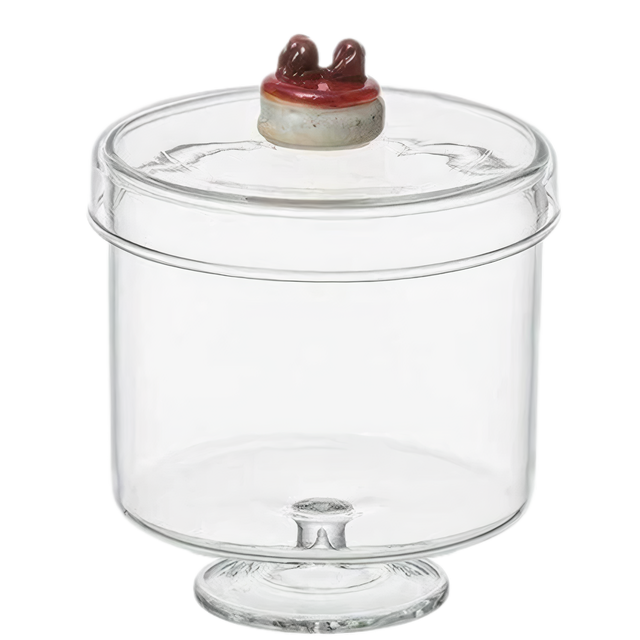 JAR WITH CHEESE CAKE ON LID