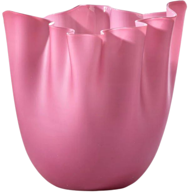 VENINI FAZZOLETTI OPALINO MEDIUM VASE IN PINK