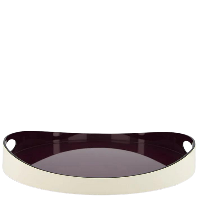 BASILE BURGUNDY/ECRU TRAY