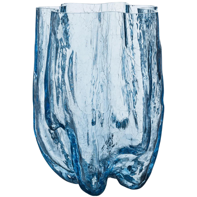 CRACKLE VASE IN SKY BLUE