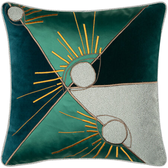 ALPAQ STUDIO. BRODERI EYE SILK & VELVET CUSHION