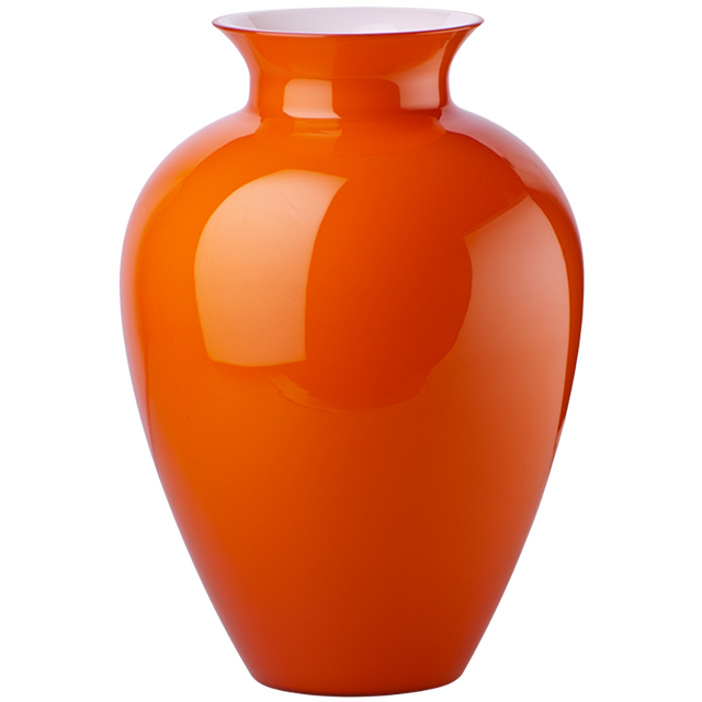 VENINI LABUAN VASE IN ORANGE & MILK WHITE