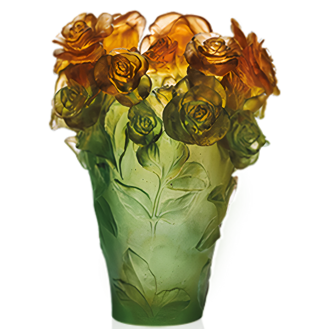 GREEN & ORANGE VASE ROSE PASSION