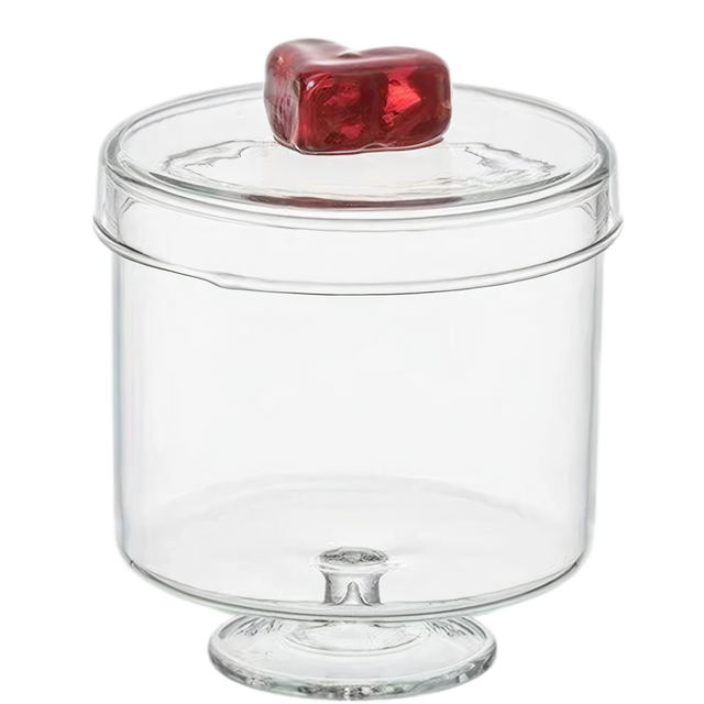 JAR WITH HEART ON LID