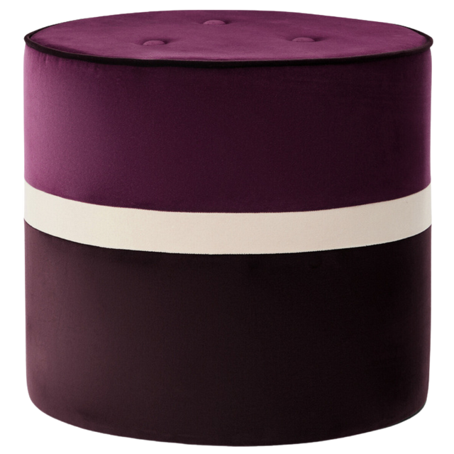 LEO POUF IN AUBERGINE