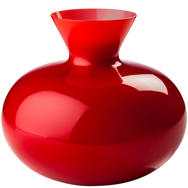 VENINI IDRIA VASE IN RED