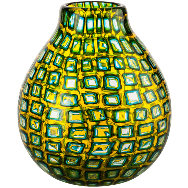 VENINI MURRINE ROMANE VASE WITH MULTOCOLORED MURRINE