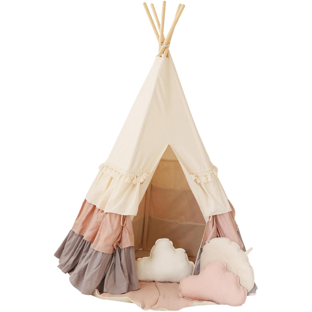 CHILDREN'S TENT WITH RUFFLES & RUG