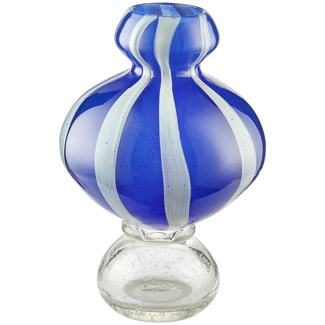 STRIPES YAKUSH VASE IN CORNFLOWER BLUE