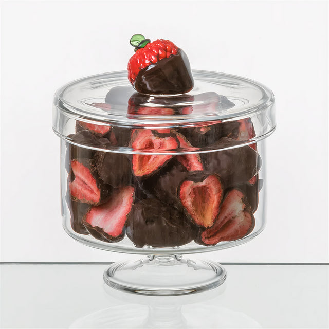 JAR WITH STRAWBERRY ON LID