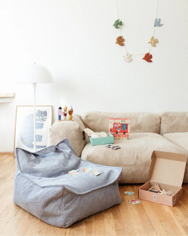 BLUEBERRY BLUE MOUSSE BEANBAG POUF