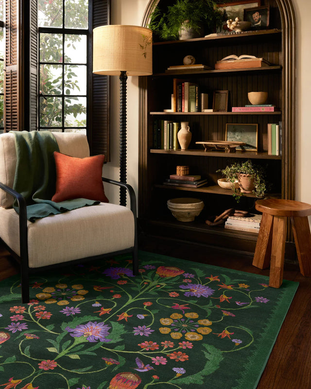 IRIS APPLE PROTEA RUG IN FOREST GREEN