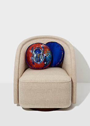 ALPAQ STUDIO.  SILK CUSHION SCARAB