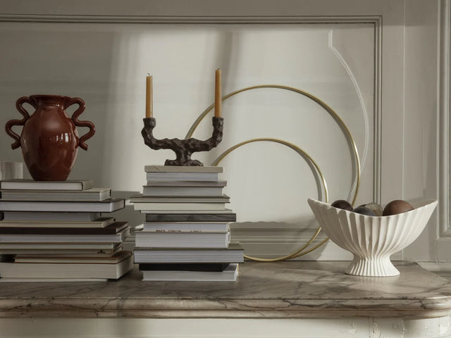 DITO DOUBLE CANDLE HOLDER IN HICKORY