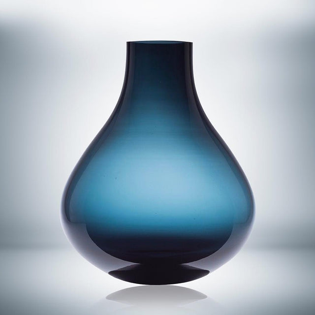 BULB GLASS VASE IN BLUE